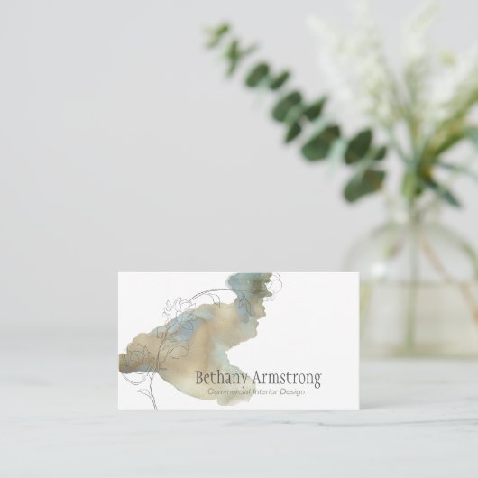 Moderne gouden en Blauwgroen swash handgetekende j Visitekaartje (Staand voorkant)