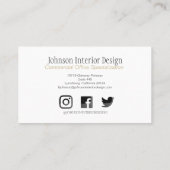 Moderne gouden en Blauwgroen swash handgetekende j Visitekaartje (Achterkant)