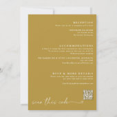 Moderne gouden en cream handschrift Heart Wedding Kaart (Achterkant)