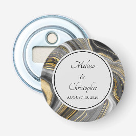 Moderne gouden en grijze Agate Geode Button Flesopener