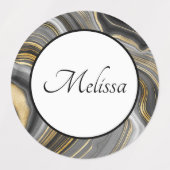 Moderne gouden en grijze Agate Geode Labels (Design 2)