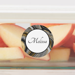 Moderne gouden en grijze Agate Geode Labels