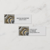 Moderne gouden en grijze Agate Geode Mini Visitekaartje (Voorkant / Achterkant)