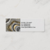 Moderne gouden en grijze Agate Geode Mini Visitekaartje (Achterkant)