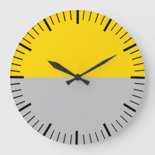 Moderne Gouden en Grijze Klok Zonder Nummers