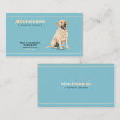 Moderne Gouden en Groene Hond Illustratie Veterina Visitekaartje (Voorkant / Achterkant)