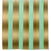 Moderne Gouden en groene strepen Douchegordijn (Voorkant)