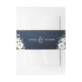 Moderne gouden en marineblauwe witte bruinktbruilo uitnodigingen wikkel (Voorkant Voorbeeld)