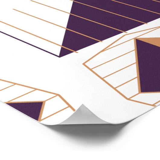 Moderne gouden en paarse Abstracte geometrische pa Poster (Hoek)