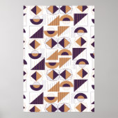 Moderne gouden en paarse Abstracte geometrische pa Poster (Voorkant)