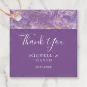 Moderne gouden en Paarse marmer - Bedankt voor je Bedankjes Labels (Voorkant)
