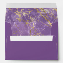 Moderne gouden en Paarse marmer-envelop