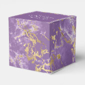 Moderne gouden en Paarse marmer-pleisterbox Bedankdoosjes (Achterkant)