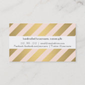 Moderne gouden en perzik diagonale strepen visitekaartje (Achterkant)