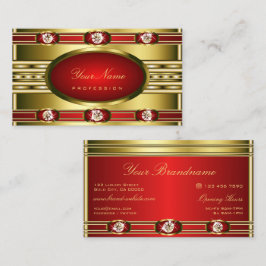 Moderne gouden en rode kleuren met Faux Rhinestone Visitekaartje