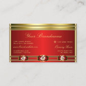 Moderne gouden en rode kleuren met Faux Rhinestone Visitekaartje (Achterkant)