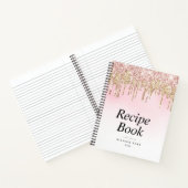 Moderne gouden en roze glinsterende kookboek notitieboek (Binnen)