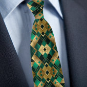 Moderne gouden en smaragdgroene stropdas