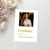 Moderne gouden en witte afstudeerfoto