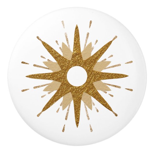 Moderne gouden en witte doorbraak uit de middeleeu keramische knop (Voorkant)