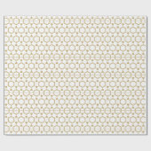 Moderne gouden en witte geometrische stampatronen cadeaupapier (Vlak)