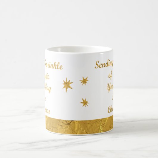 Moderne gouden en witte kerst Mok (Center)