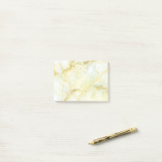 Moderne gouden en witte marmer post-it® notes (Op bureau)