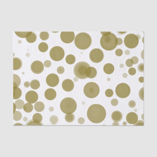 Moderne gouden en witte polka stip bubbels feest tissuepapier (Voorkant)