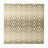Moderne gouden en witte tapijten Geometrische patr Tegeltje (Voorkant)