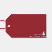 Moderne gouden en witte versieringen 1 Rood Label Cadeaulabel (Achterkant Horizontaal)