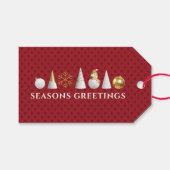 Moderne gouden en witte versieringen 1 Rood Label Cadeaulabel (Voorkant (Horizontaal))