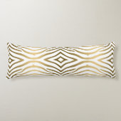 Moderne gouden en witte zebrastripes lichaamskussen (Voorkant)