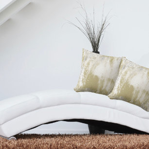 Moderne gouden en zilveren Spletters Abstract ontw Kussen