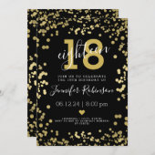 Moderne gouden en zwarte 18e olievlek-Stippen van  Kaart (Voorkant / Achterkant)