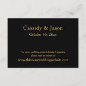 Moderne gouden en zwarte bruiloft informatiekaartje (Achterkant)