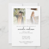 Moderne gouden en zwarte foto afstudeerfeest kaart (Achterkant)