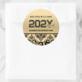 Moderne gouden en zwarte gouden dblaasbalken van 2 ronde sticker (Tas)