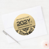 Moderne gouden en zwarte gouden dblaasbalken van 2 ronde sticker (Envelop)