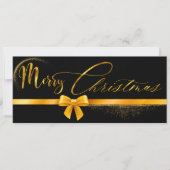 Moderne gouden en zwarte kerstcadeaukaartvoucher  kaart (Voorkant)