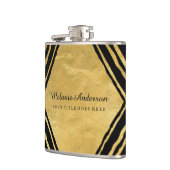 Moderne gouden en zwarte maatkolf heupfles (Links)