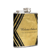 Moderne gouden en zwarte maatkolf heupfles (Rechts)