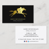 Moderne gouden en zwarte rondleiding visitekaartje (Voorkant / Achterkant)