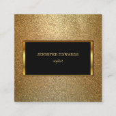 Moderne gouden en zwarte stijlvolle chic professio vierkante visitekaartje (Voorkant)