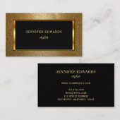 Moderne gouden en zwarte stijlvolle chic professio visitekaartje (Voorkant / Achterkant)