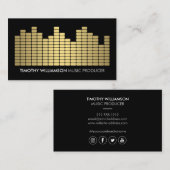 Moderne Gouden Equalizer DJ's, Muzikanten, Sociale Visitekaartje (Voorkant / Achterkant)