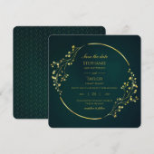 Moderne gouden eucalyptus Green slaat de datum op Kaart (Voorkant / Achterkant)