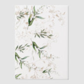 Moderne gouden eucalyptus groen salie overlay vellum uitnodigingen (Voorkant)