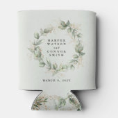 Moderne Gouden Eucalyptus krans bruiloft Blikjeskoeler (Achterkant)