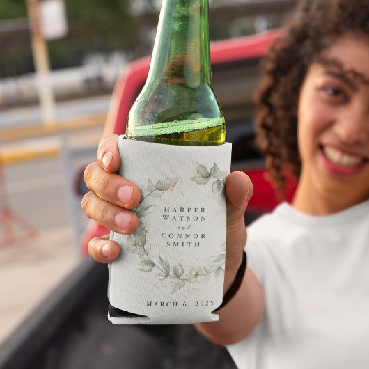 Moderne Gouden Eucalyptus krans bruiloft Blikjeskoeler