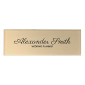 Moderne Gouden Faux Elegante Huwelijksplanner Naambadge (Voorkant)